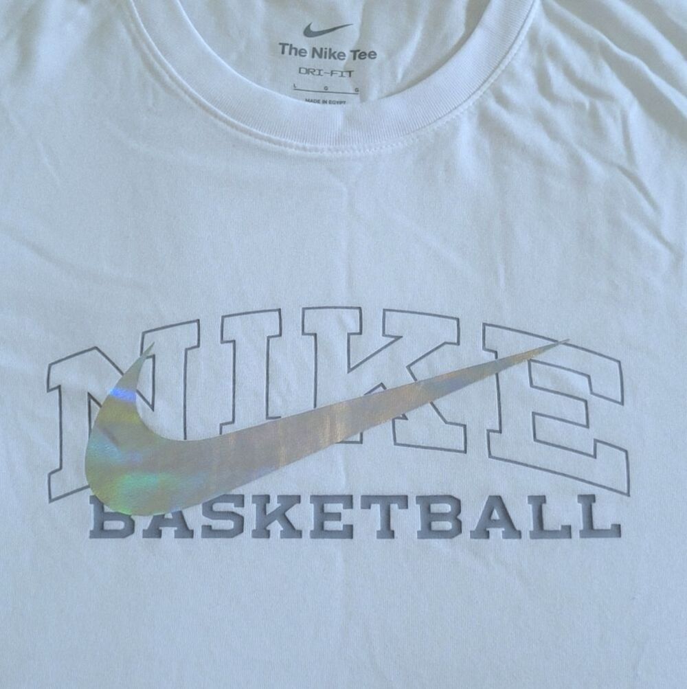 Nike👟 "Basketball"🏀 With Holographic Swoosh Dri-Fit Tee👕 - NWT - Picture 10 of 16